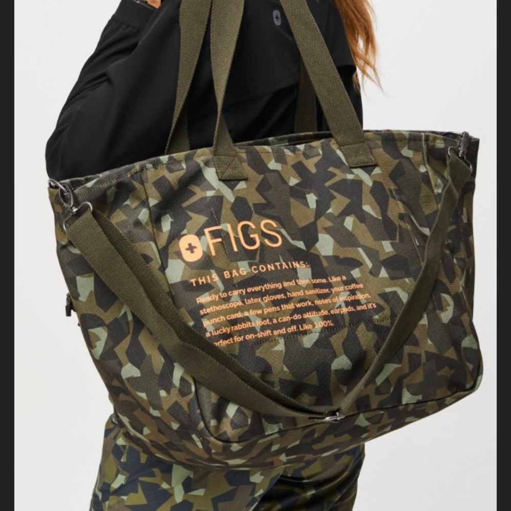 FIGS oversized camo tote